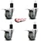 Service Caster 3.5'' Gray Poly Swivel 1-3/4'' Expanding Stem Caster Set Total Lock Brake, 4PK SCC-EXTTL20S3514-PPUB-134-4 - alternate 4
